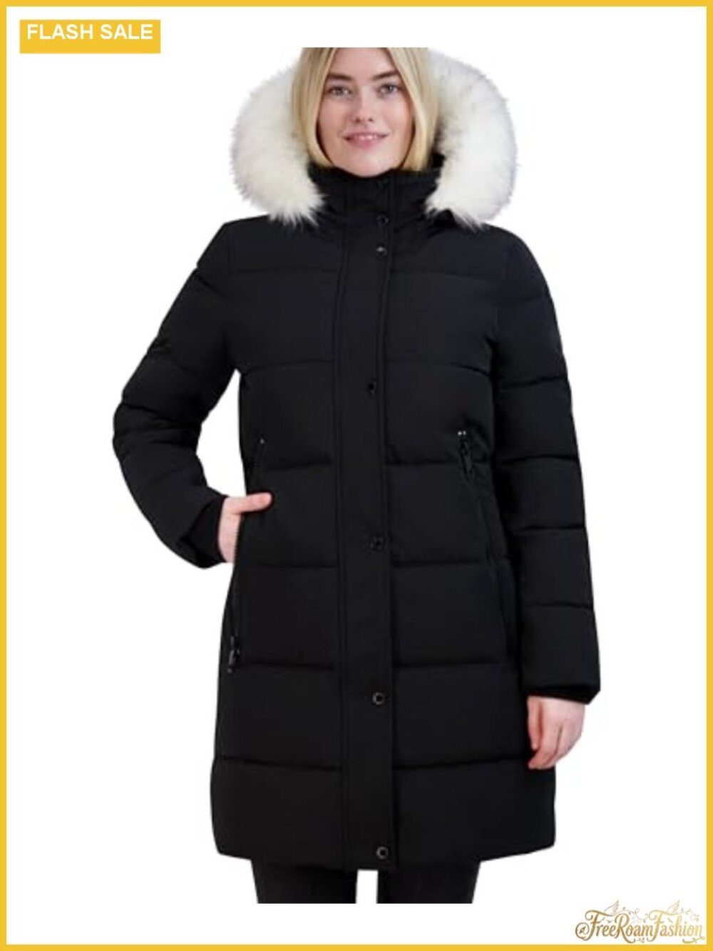 Mist Heavyweight Puffer Jacket Detachable Faux Fur Hood Storm Cuffs